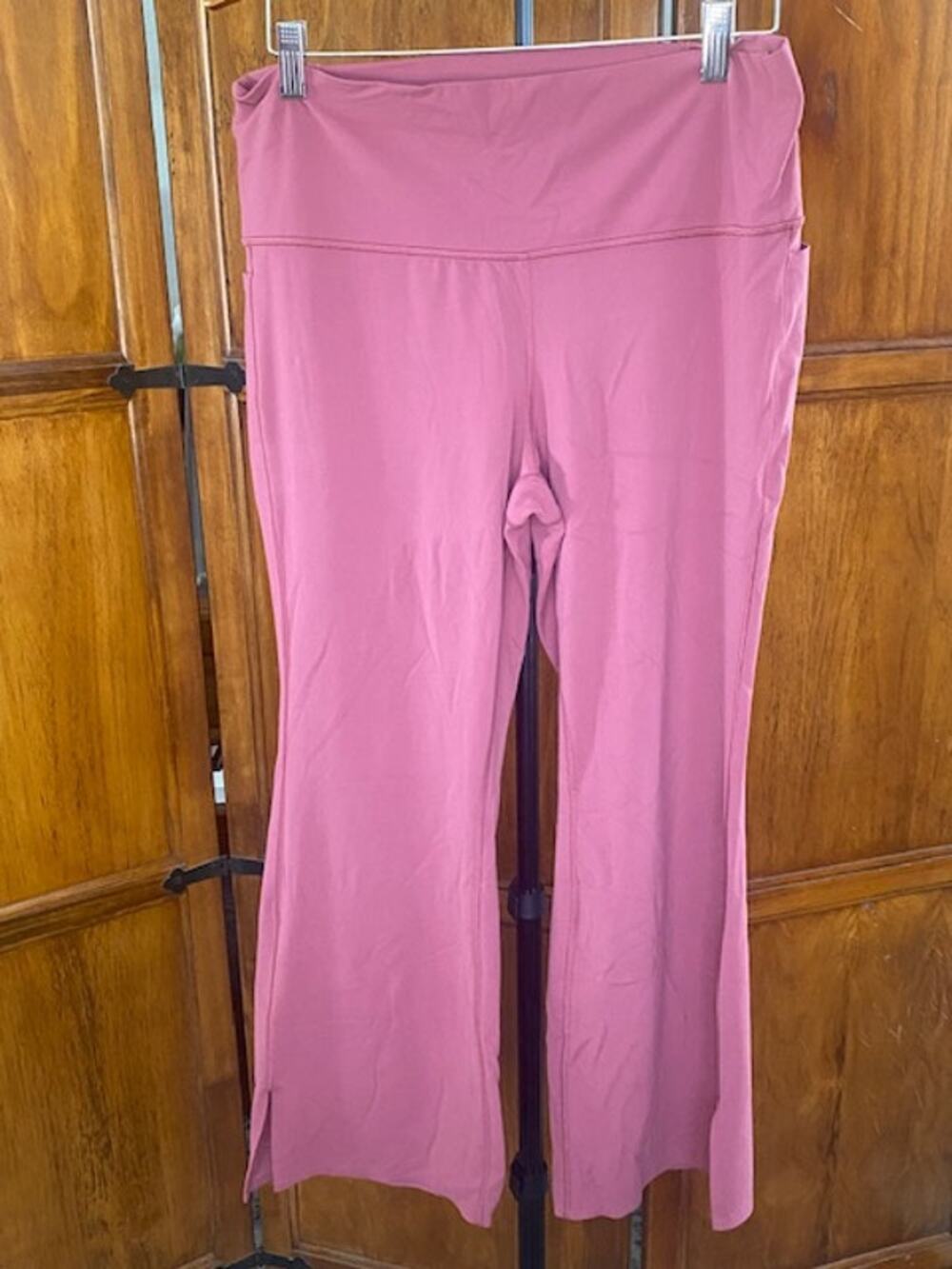 Athleta Transcend Stash Crop Straight Leg Leggings 2X Rusty Pink Stretch